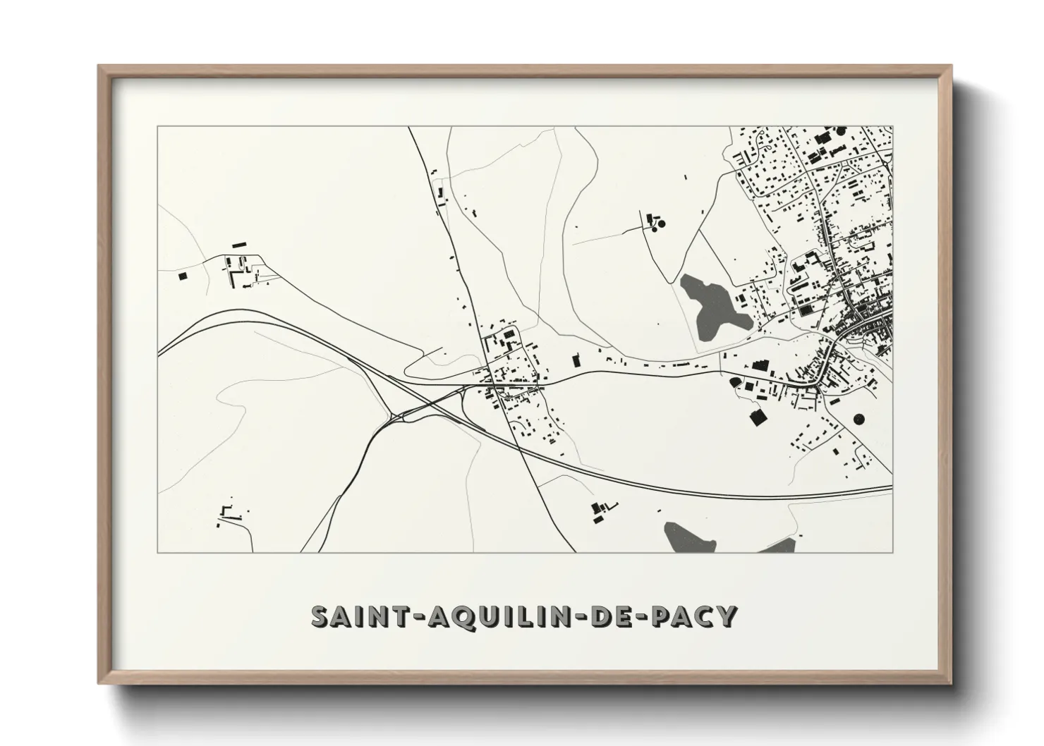 Une affiche de carte sur Saint-Aquilin-de-Pacy