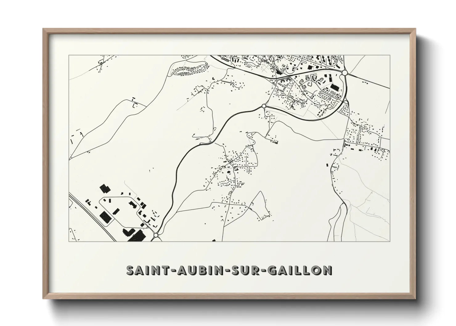 Une affiche de carte sur Saint-Aubin-sur-Gaillon