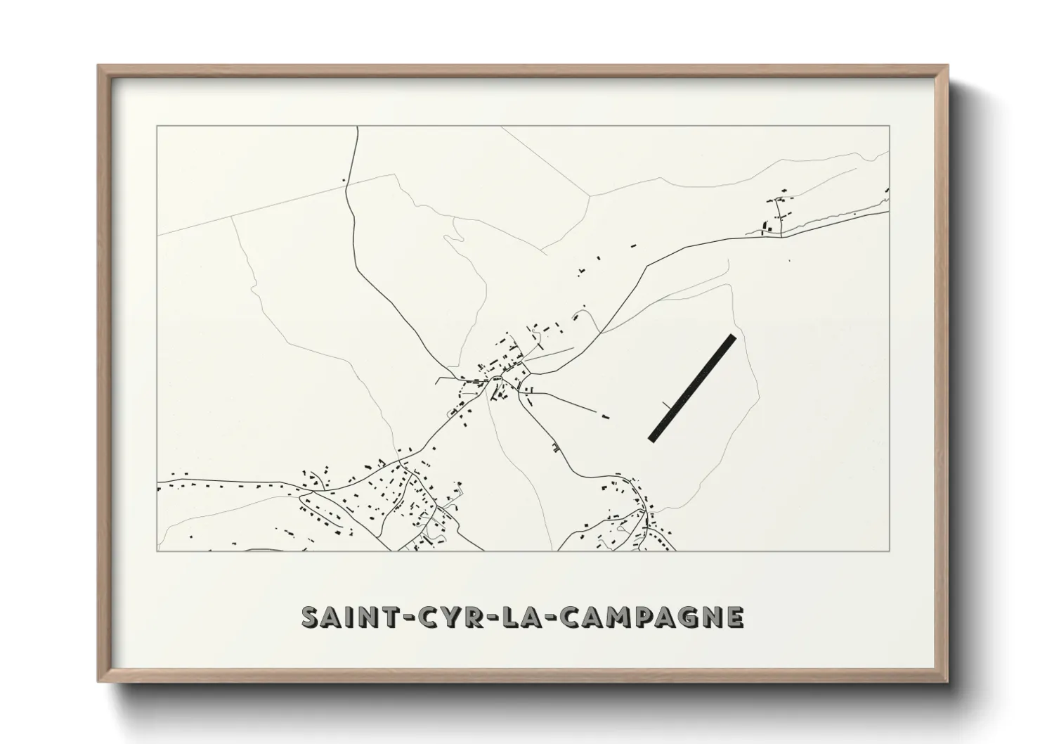 Une affiche de carte sur Saint-Cyr-la-Campagne