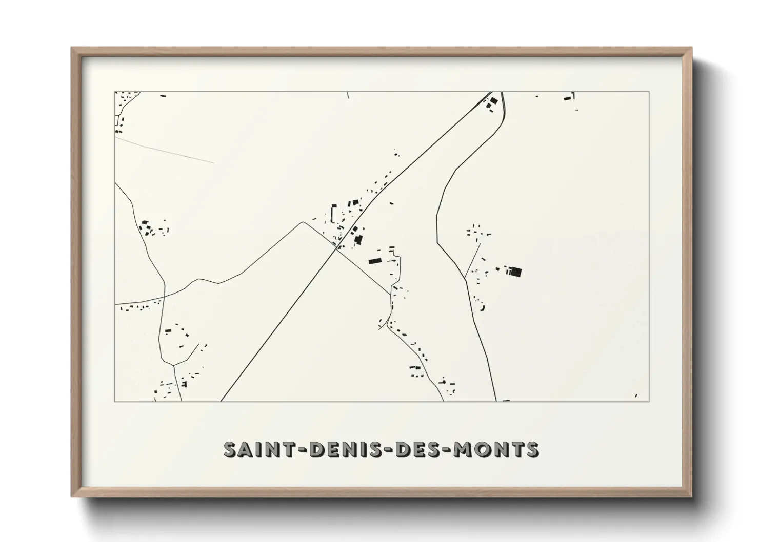 Une affiche de carte sur Saint-Denis-des-Monts