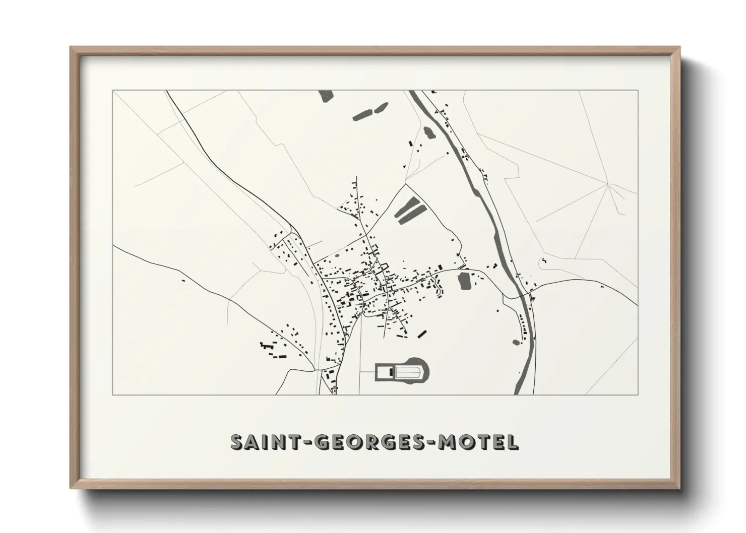 Une affiche de carte sur Saint-Georges-Motel