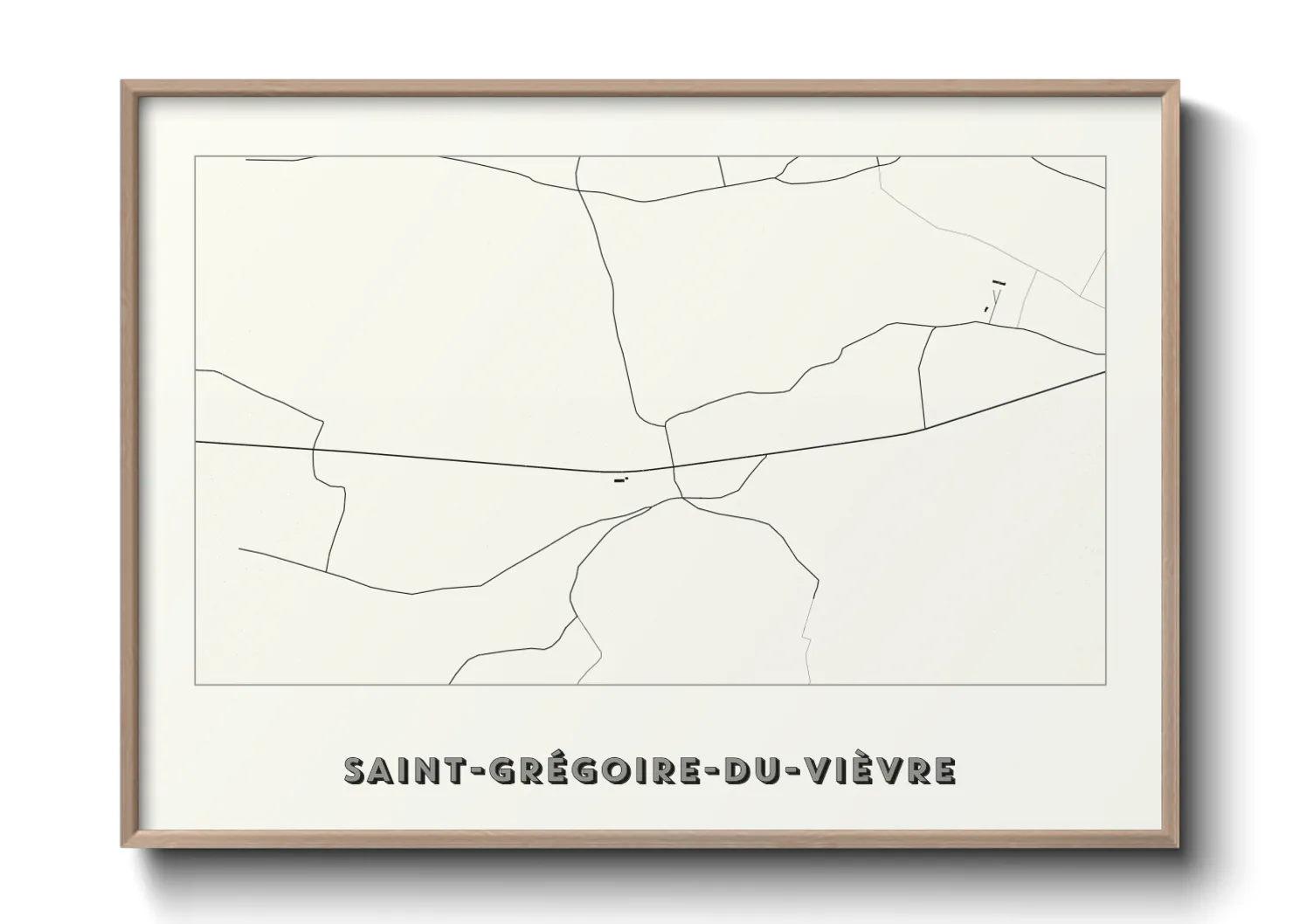 Une affiche de carte sur Saint-Grégoire-du-Vièvre