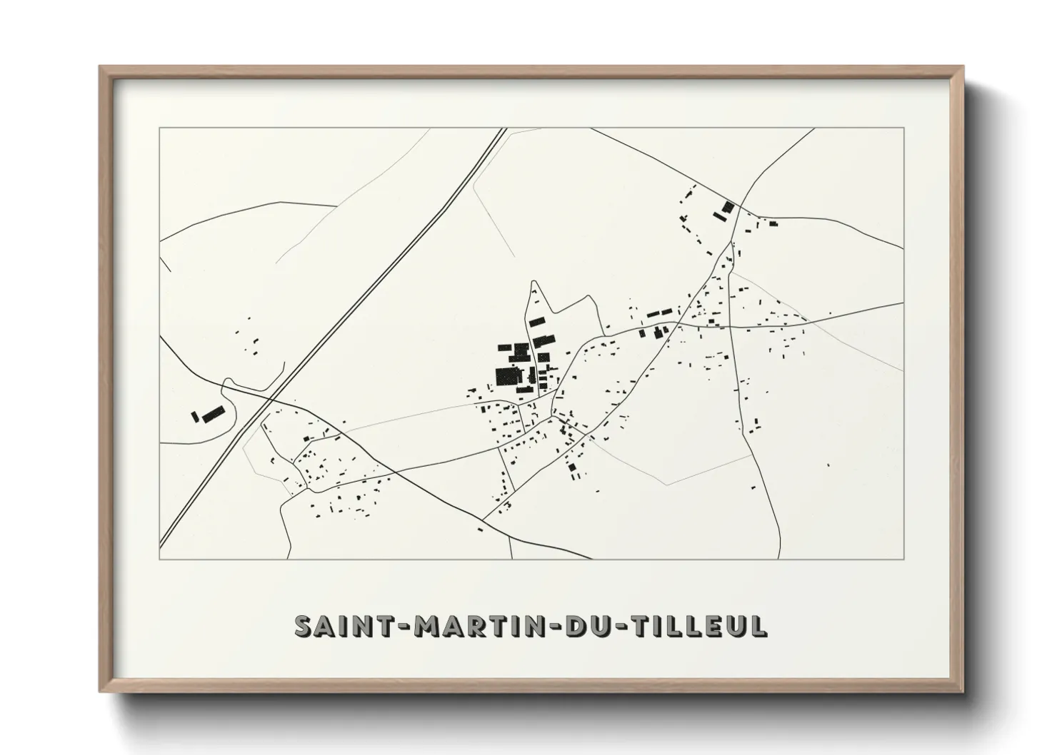 Une affiche de carte sur Saint-Martin-du-Tilleul