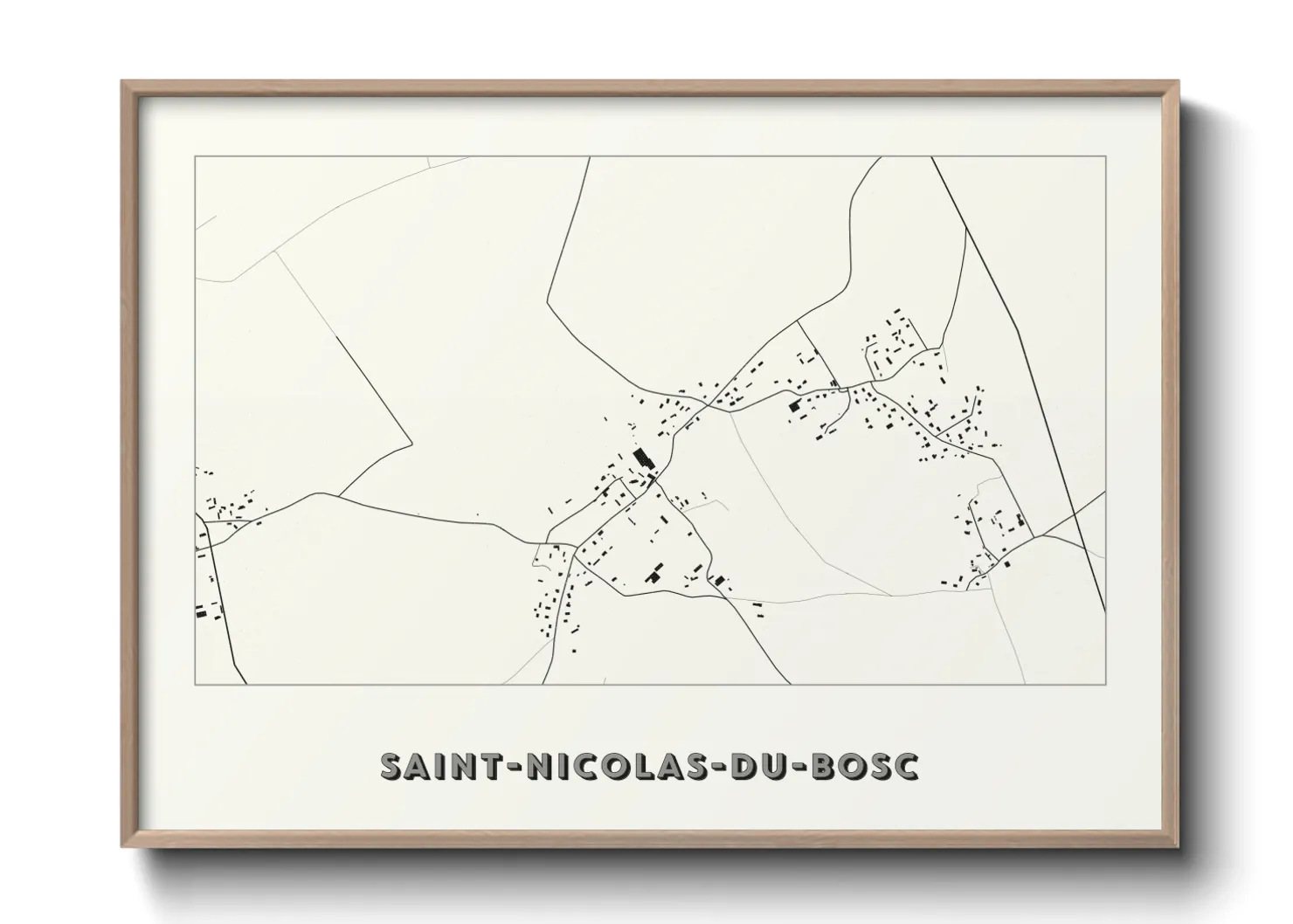 Une affiche de carte sur Saint-Nicolas-du-Bosc