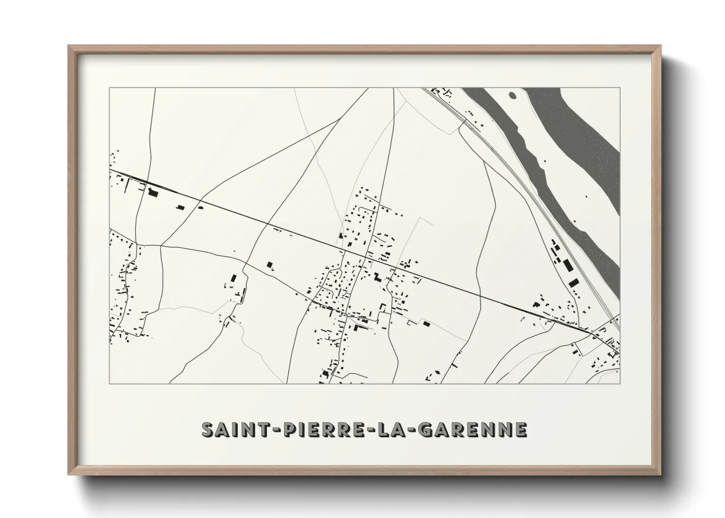 Une affiche de carte sur Saint-Pierre-la-Garenne