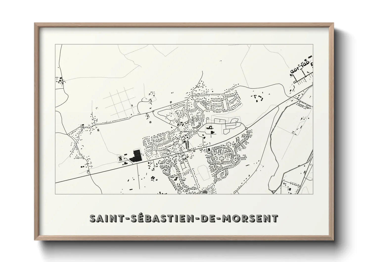 Une affiche de carte sur Saint-Sébastien-de-Morsent