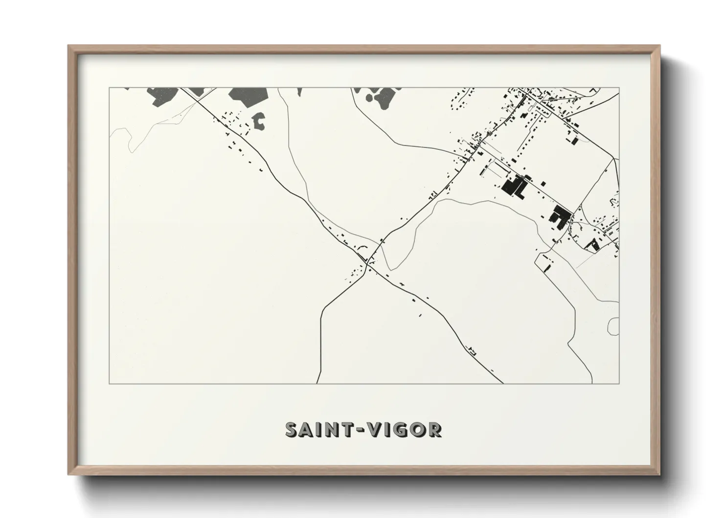 Une affiche de carte sur Saint-Vigor