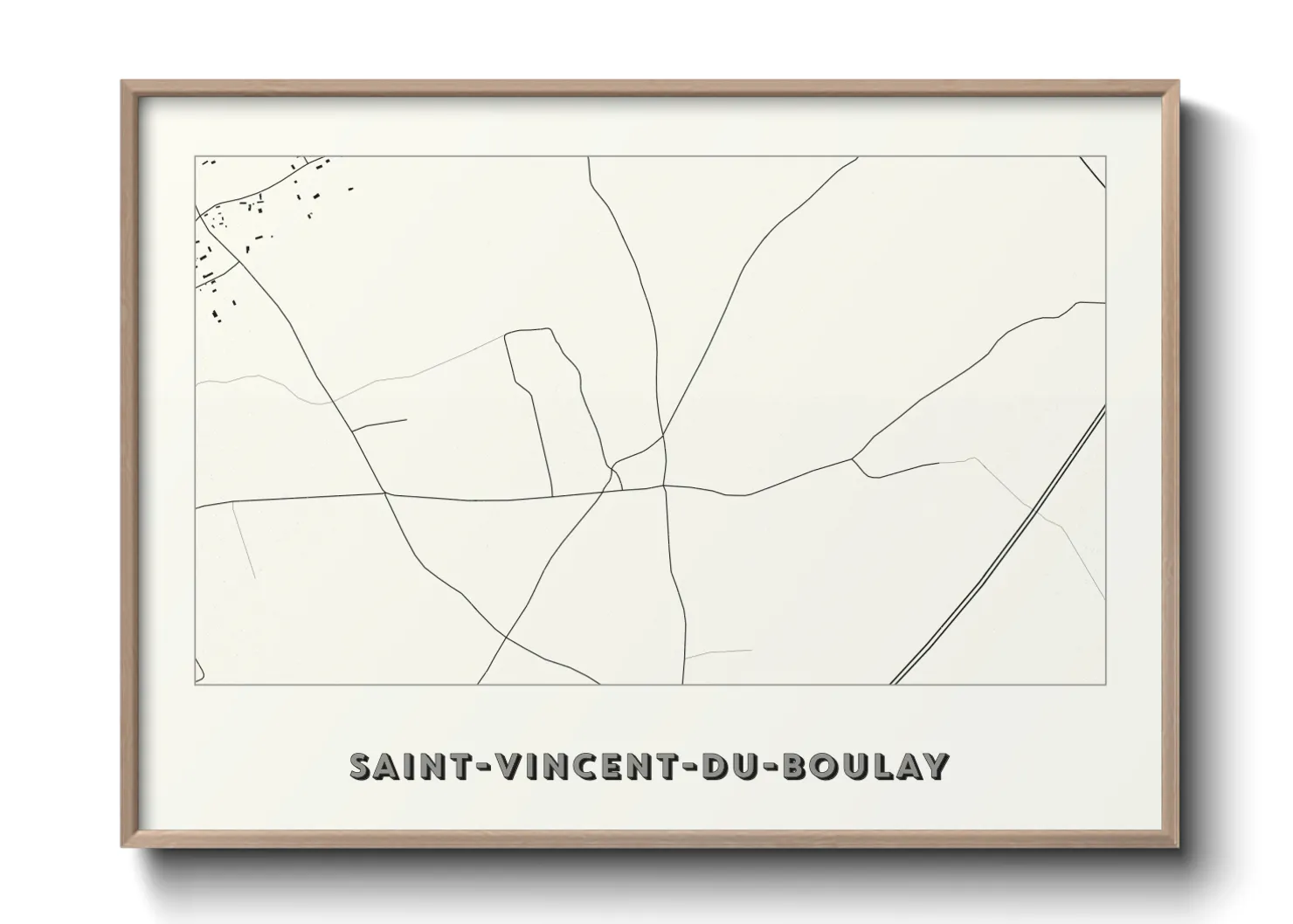 Une affiche de carte sur Saint-Vincent-du-Boulay