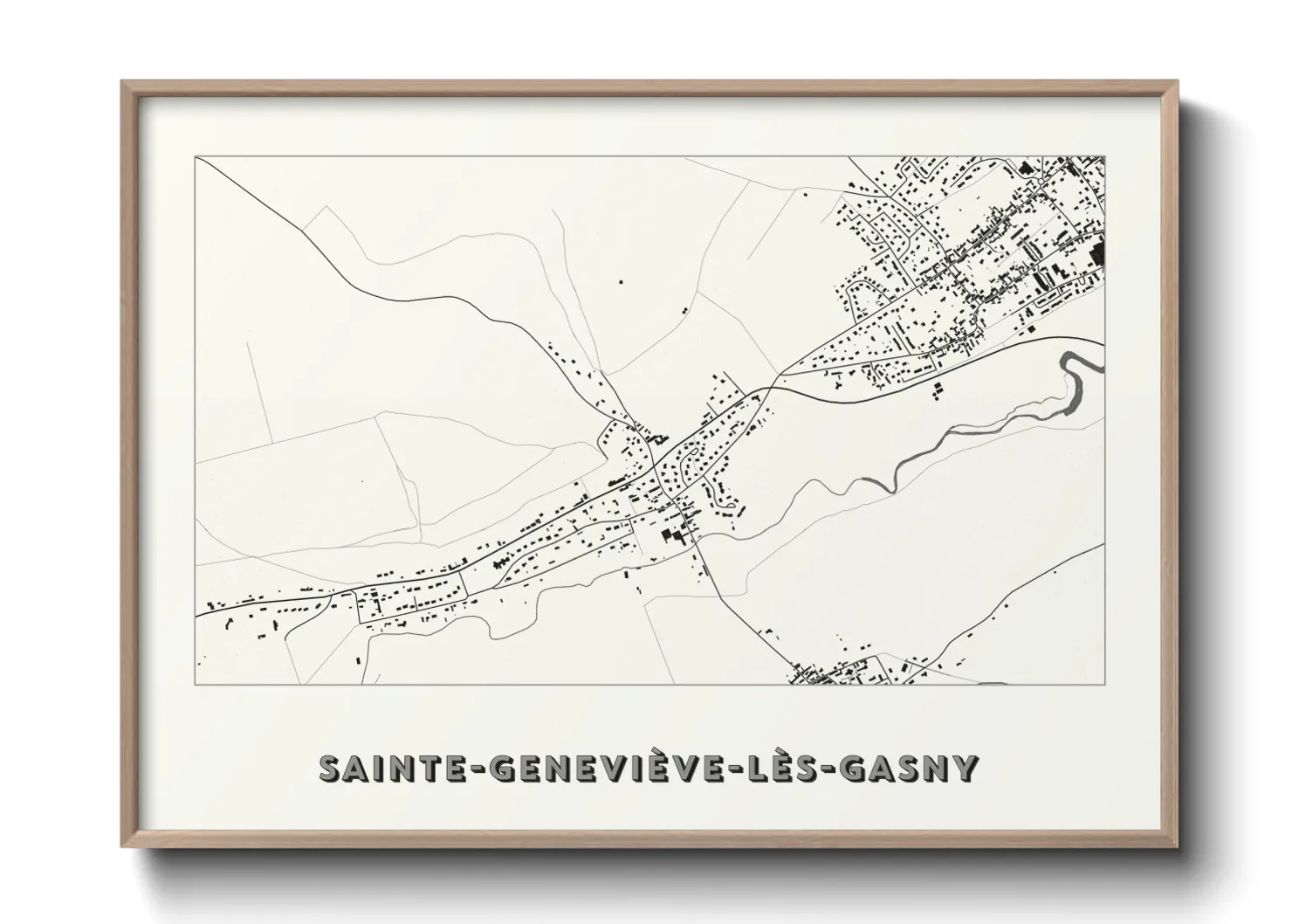 Une affiche de carte sur Sainte-Geneviève-lès-Gasny