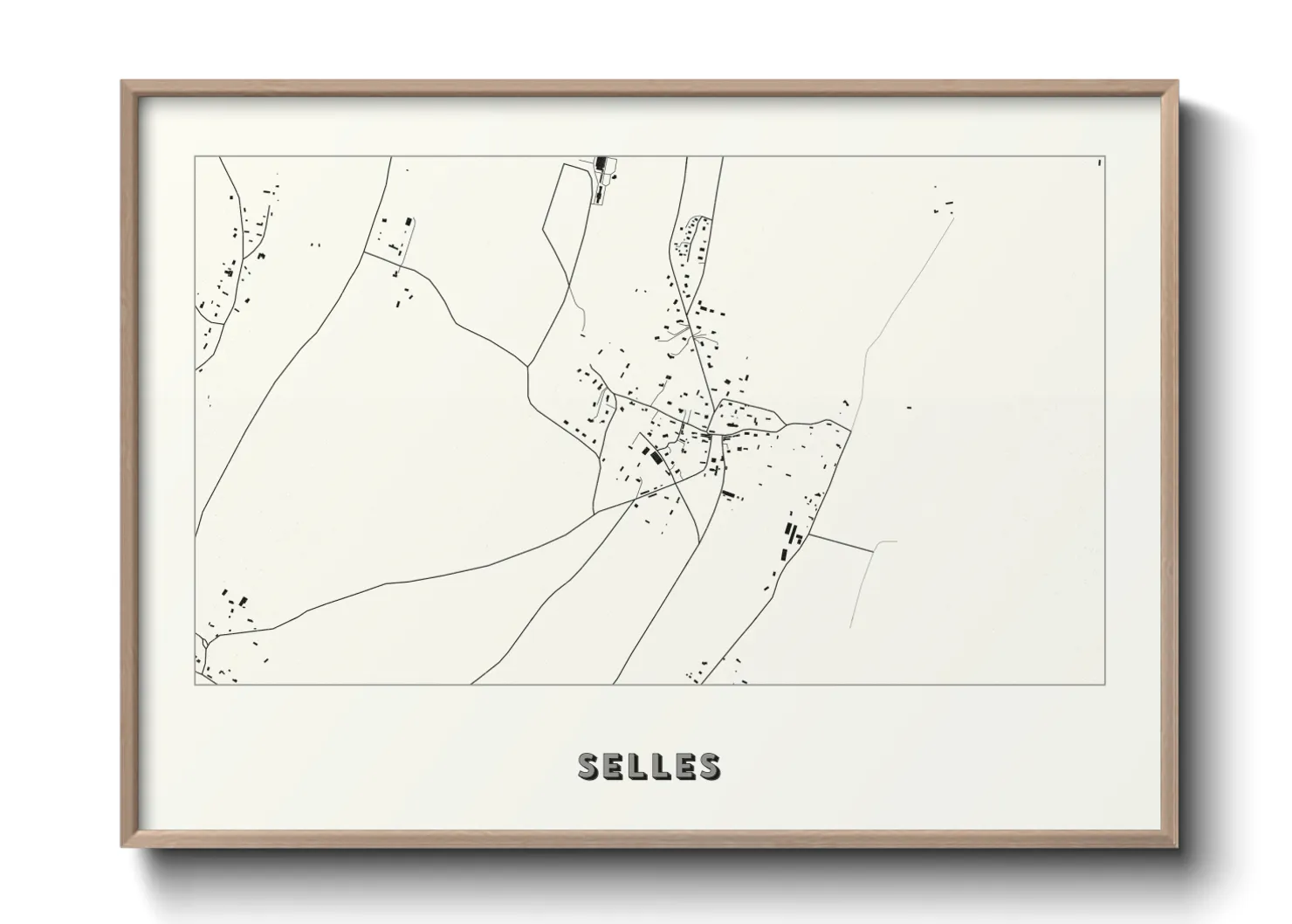 Une affiche de carte sur Selles