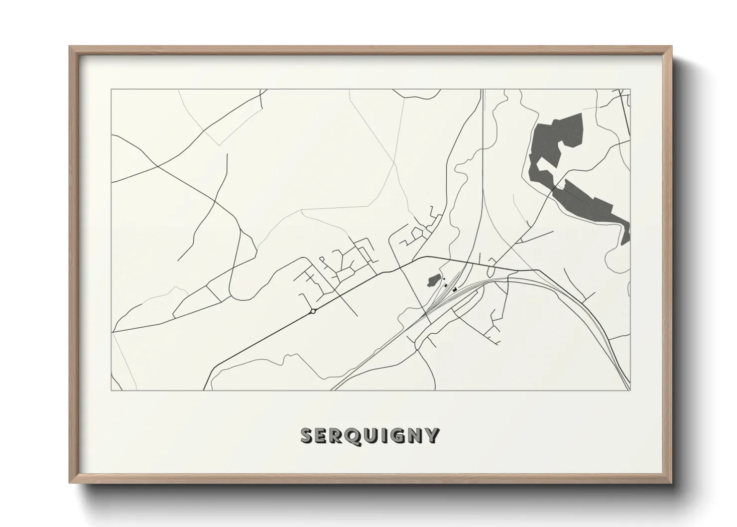 Une affiche de carte sur Serquigny