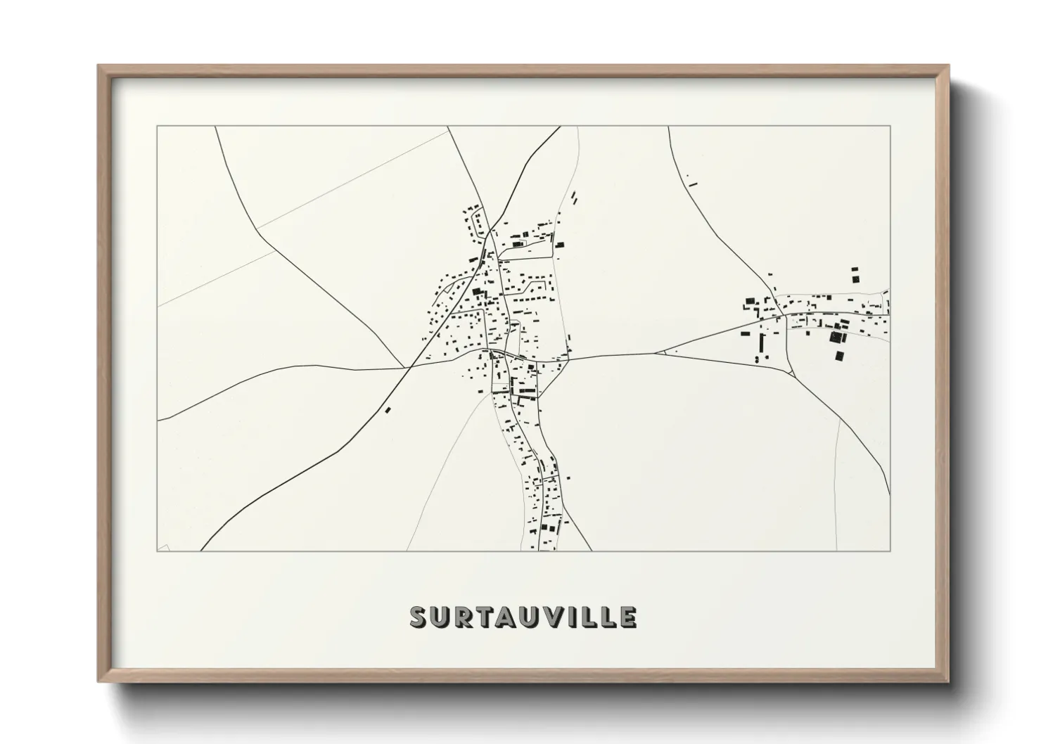Une affiche de carte sur Surtauville