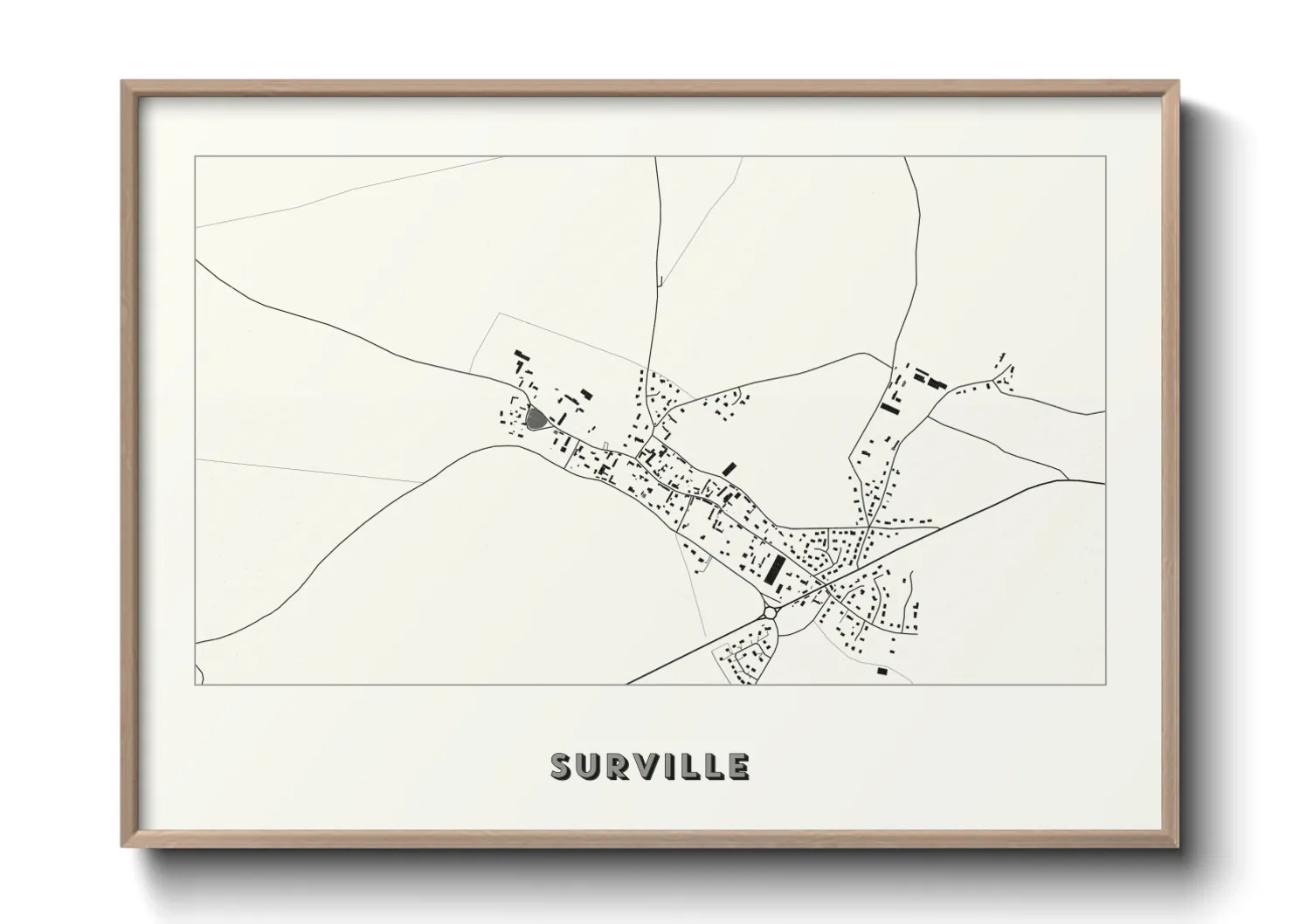 Une affiche de carte sur Surville