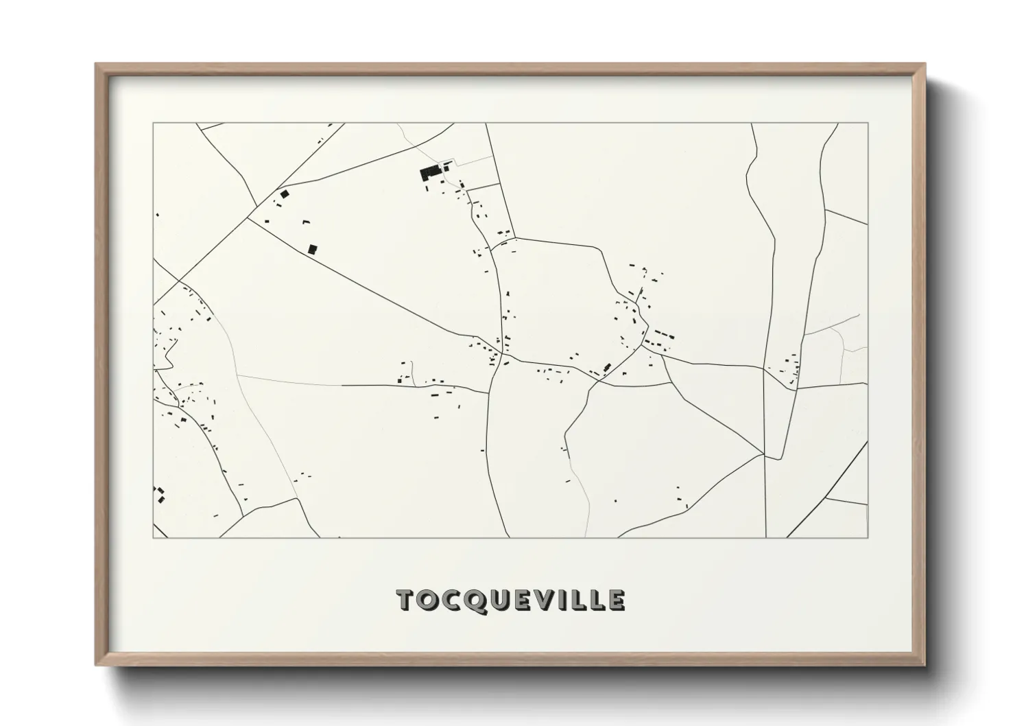 Une affiche de carte sur Tocqueville