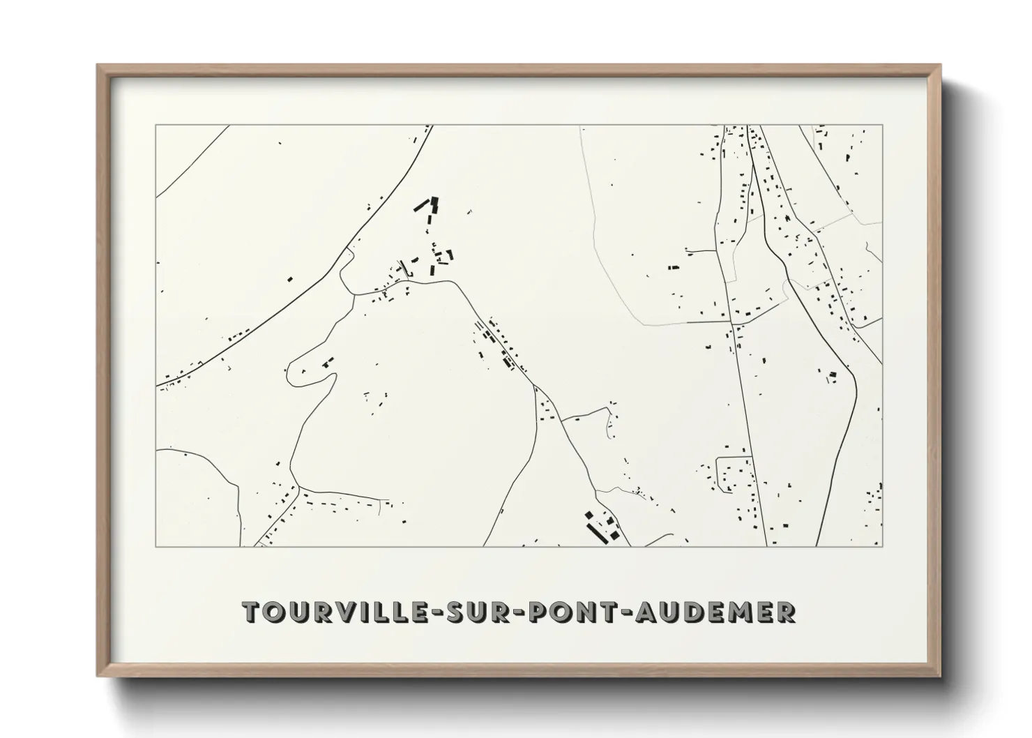 Une affiche de carte sur Tourville-sur-Pont-Audemer