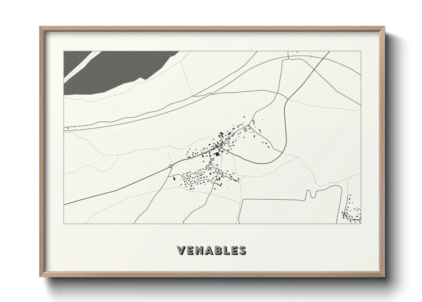 Une affiche de carte sur Venables