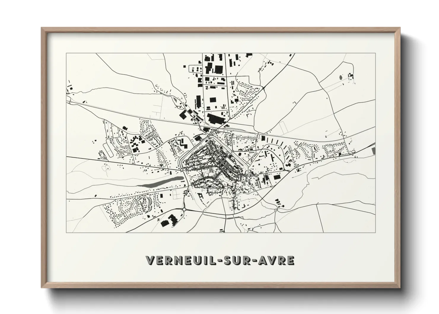 Une affiche de carte sur Verneuil-sur-Avre
