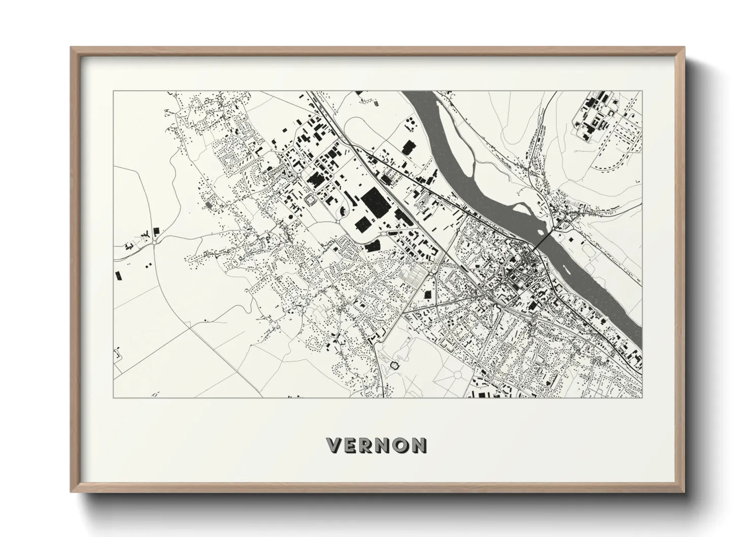 Une affiche de carte sur Vernon