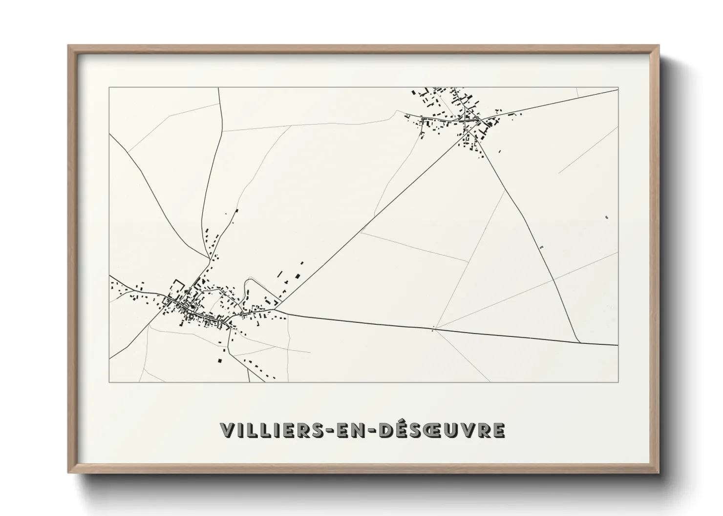 Une affiche de carte sur Villiers-en-Désœuvre