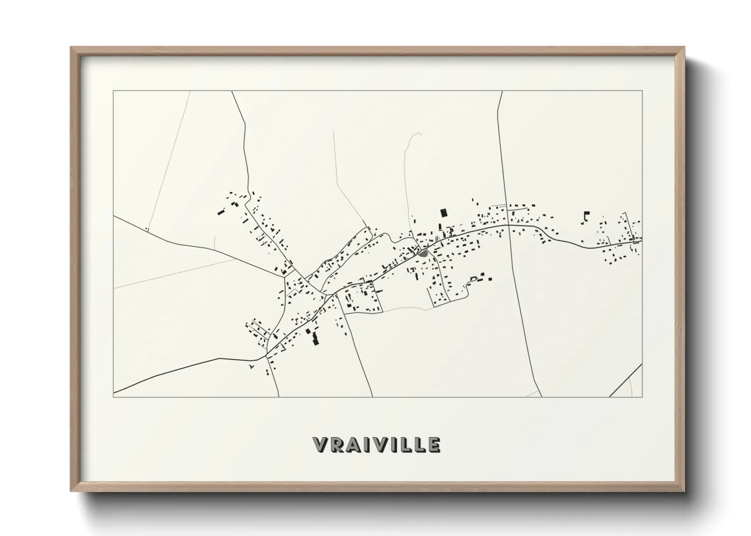 Une affiche de carte sur Vraiville