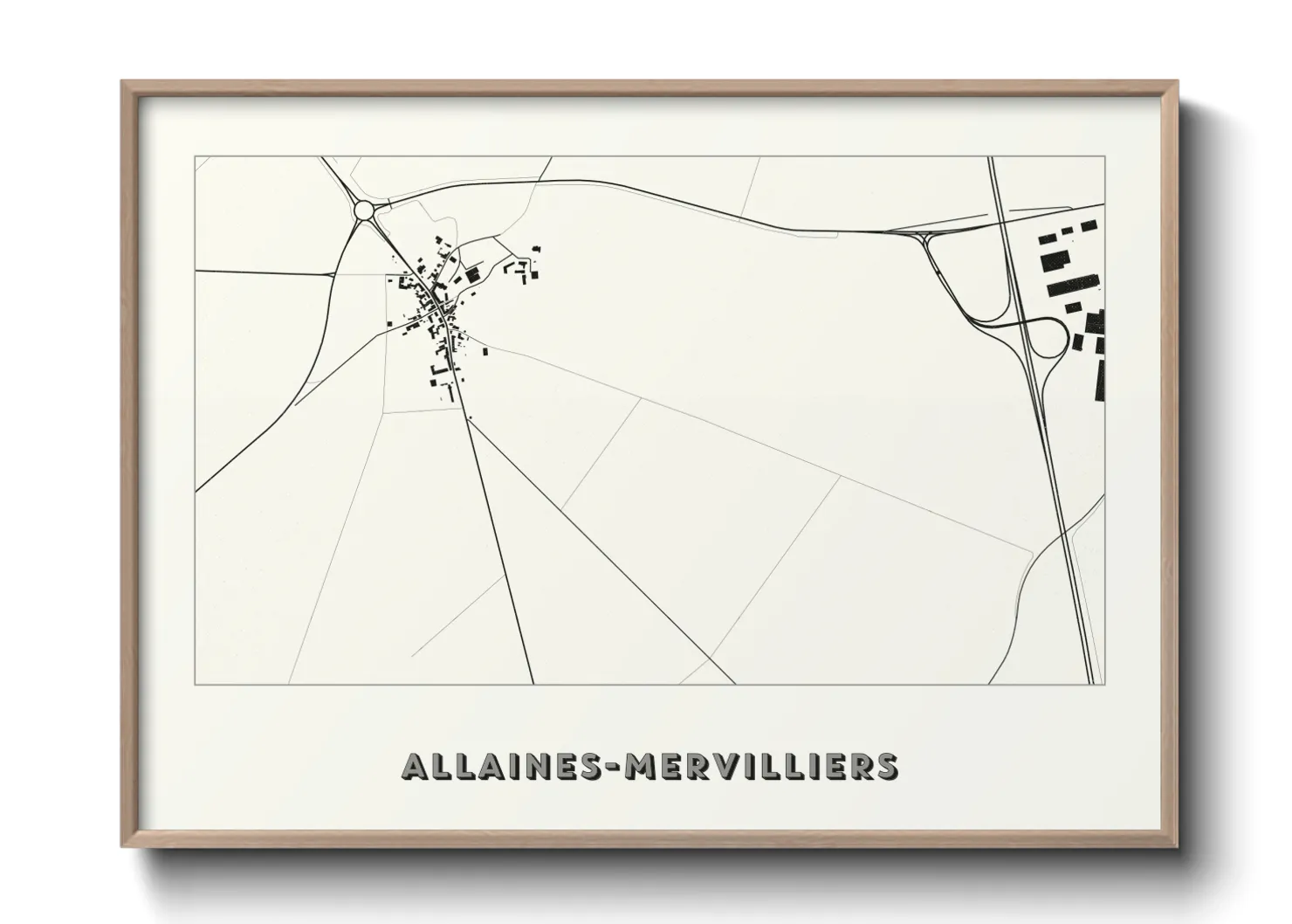 Une affiche de carte sur Allaines-Mervilliers