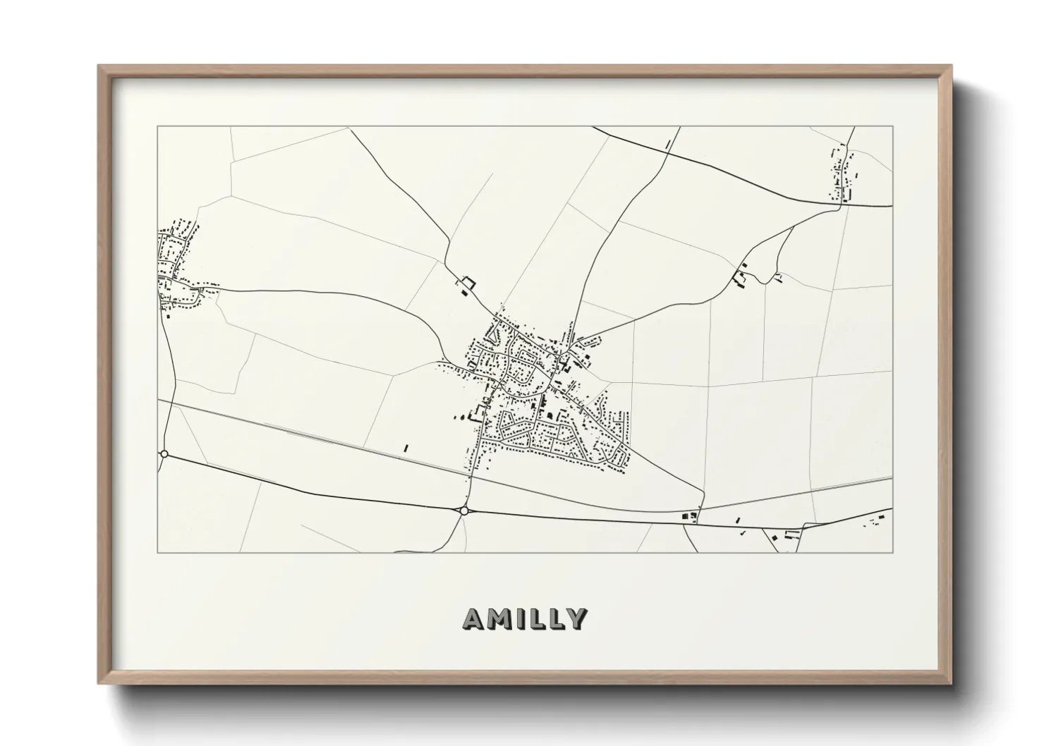 Une affiche de carte sur Amilly