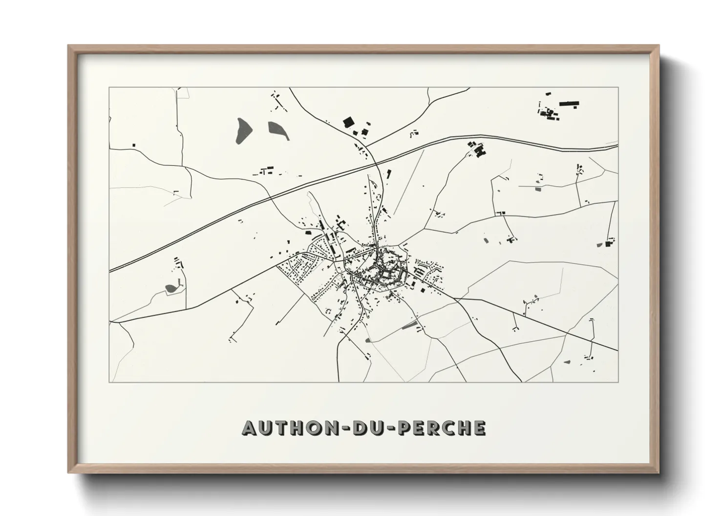 Une affiche de carte sur Authon-du-Perche