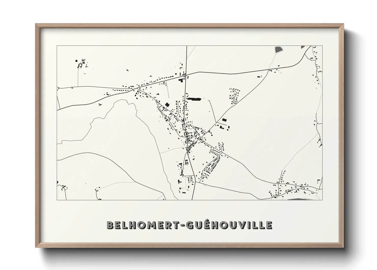 Une affiche de carte sur Belhomert-Guéhouville