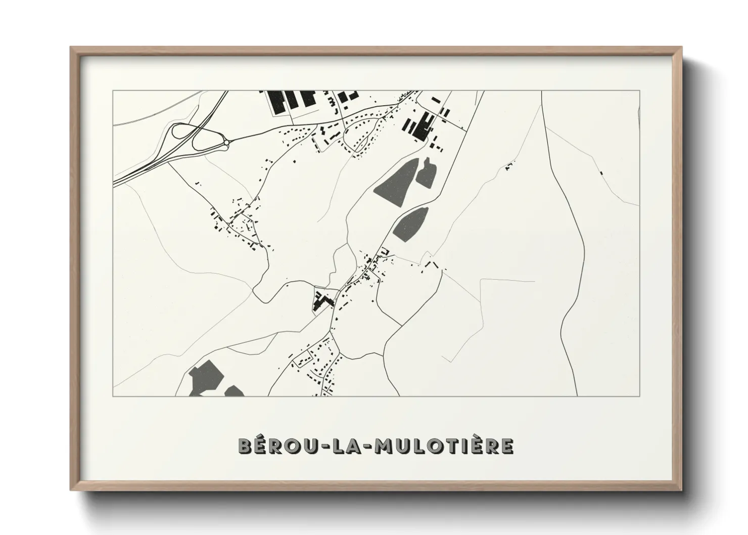 Une affiche de carte sur Bérou-la-Mulotière