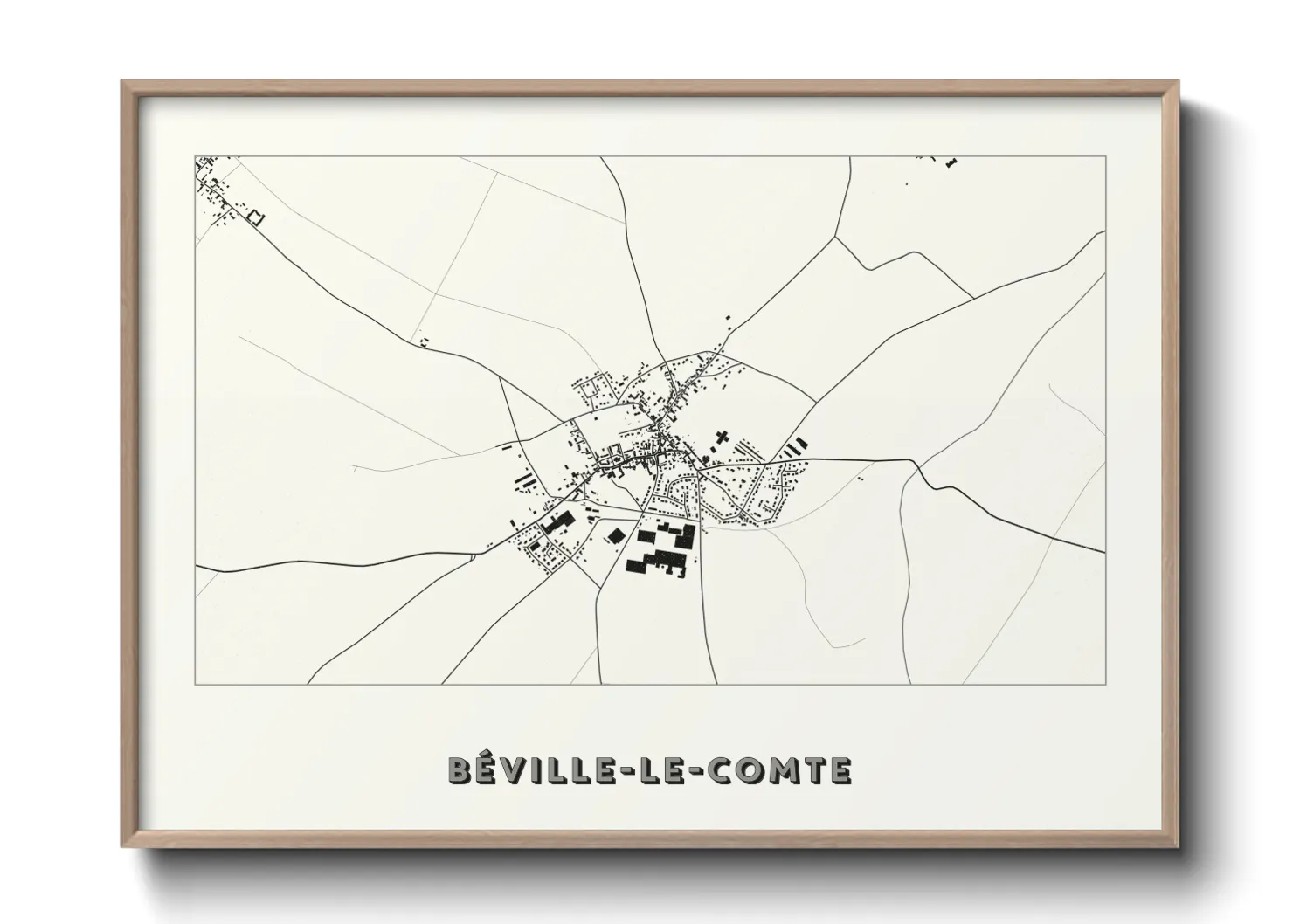 Une affiche de carte sur Béville-le-Comte