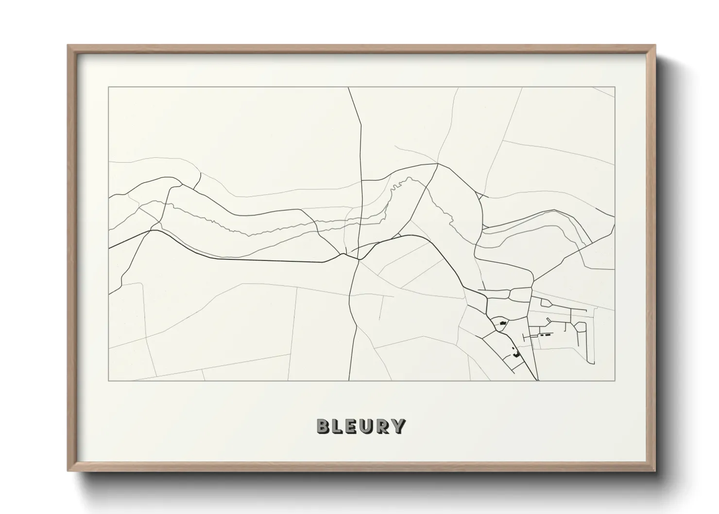 Une affiche de carte sur Bleury