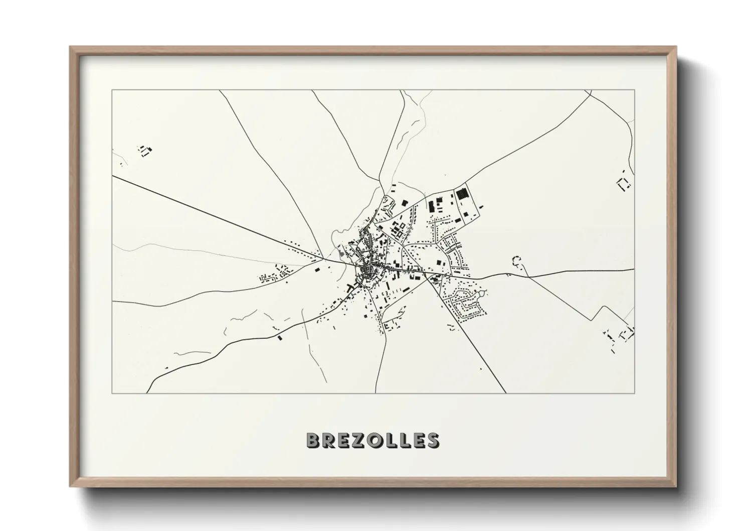 Une affiche de carte sur Brezolles