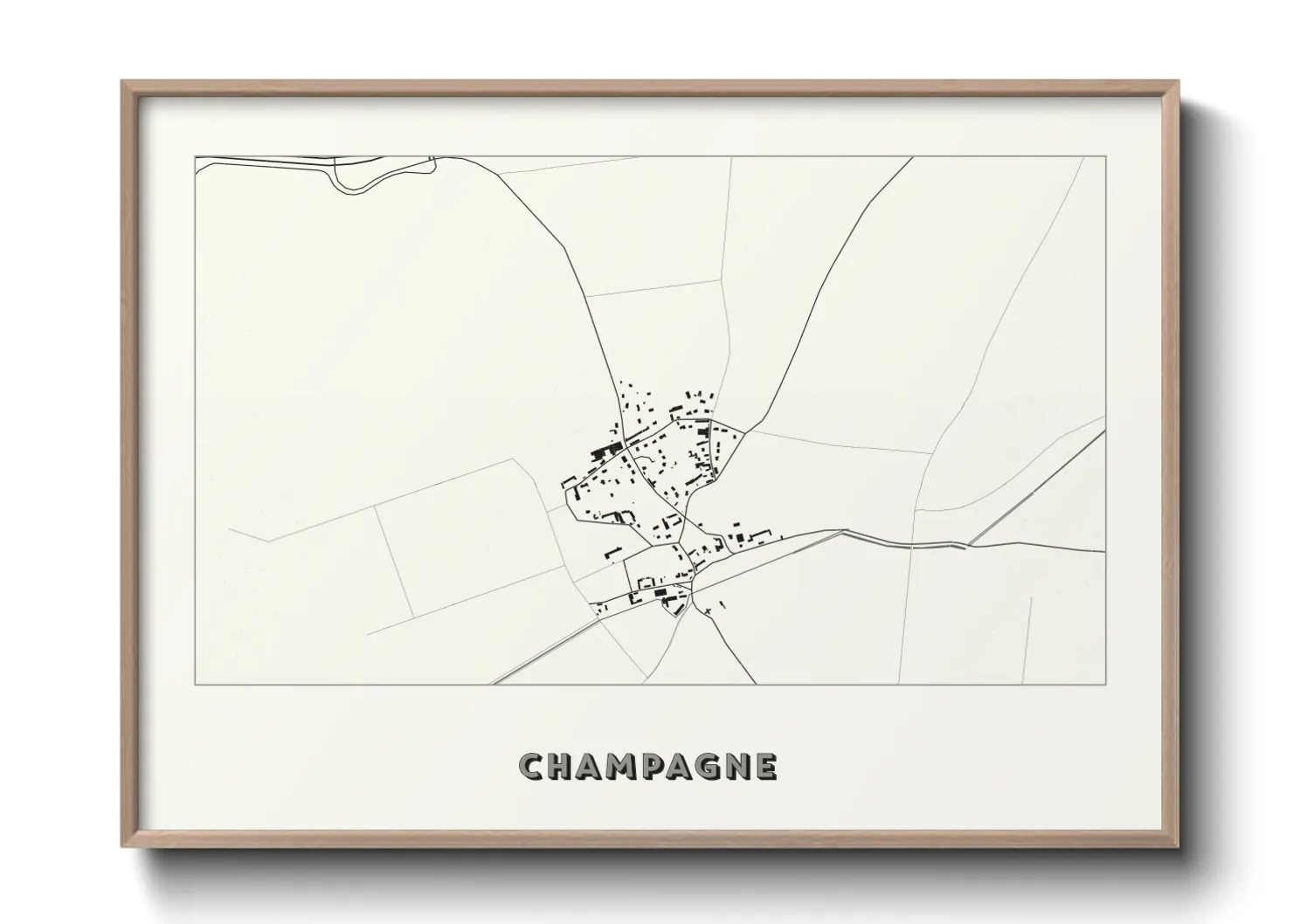 Une affiche de carte sur Champagne