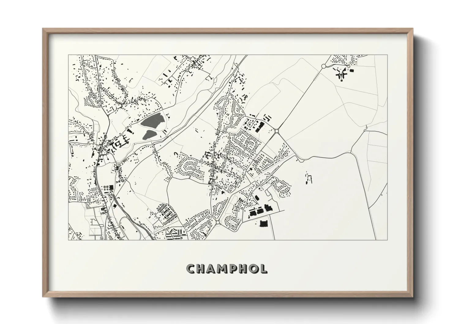 Une affiche de carte sur Champhol