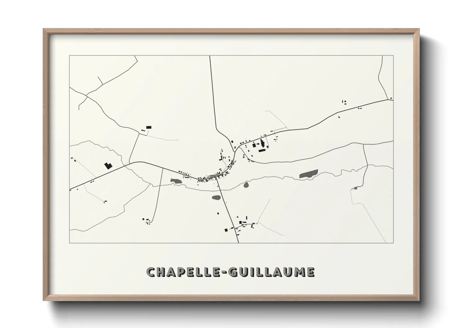 Une affiche de carte sur Chapelle-Guillaume
