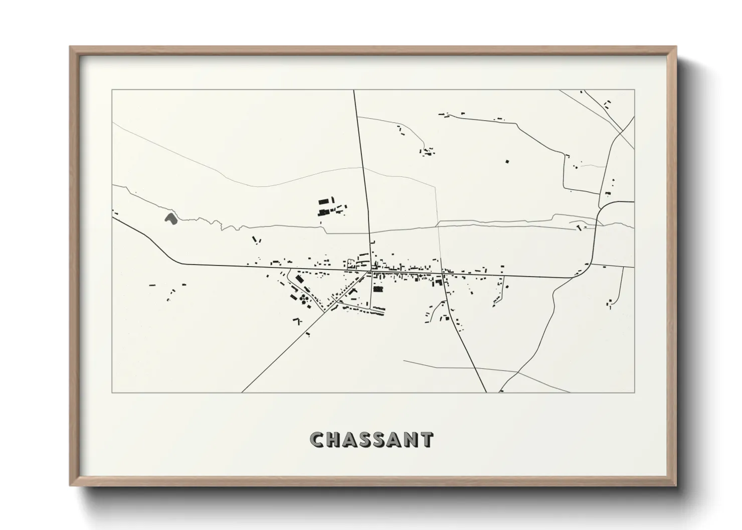 Une affiche de carte sur Chassant