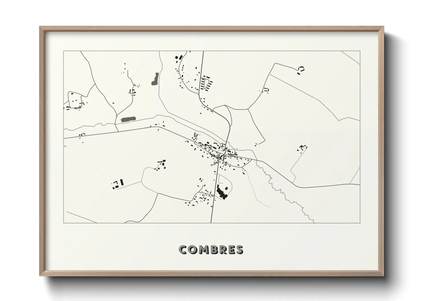 Une affiche de carte sur Combres