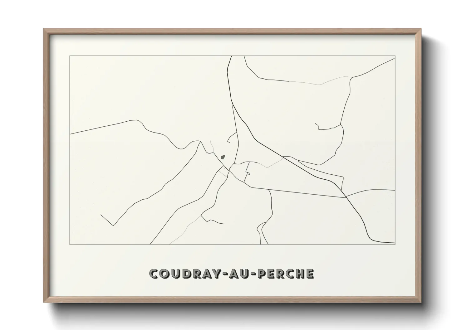 Une affiche de carte sur Coudray-au-Perche