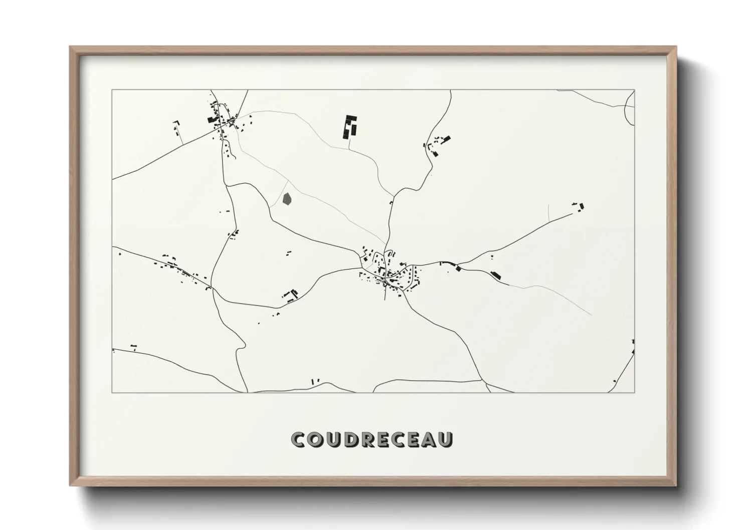 Une affiche de carte sur Coudreceau