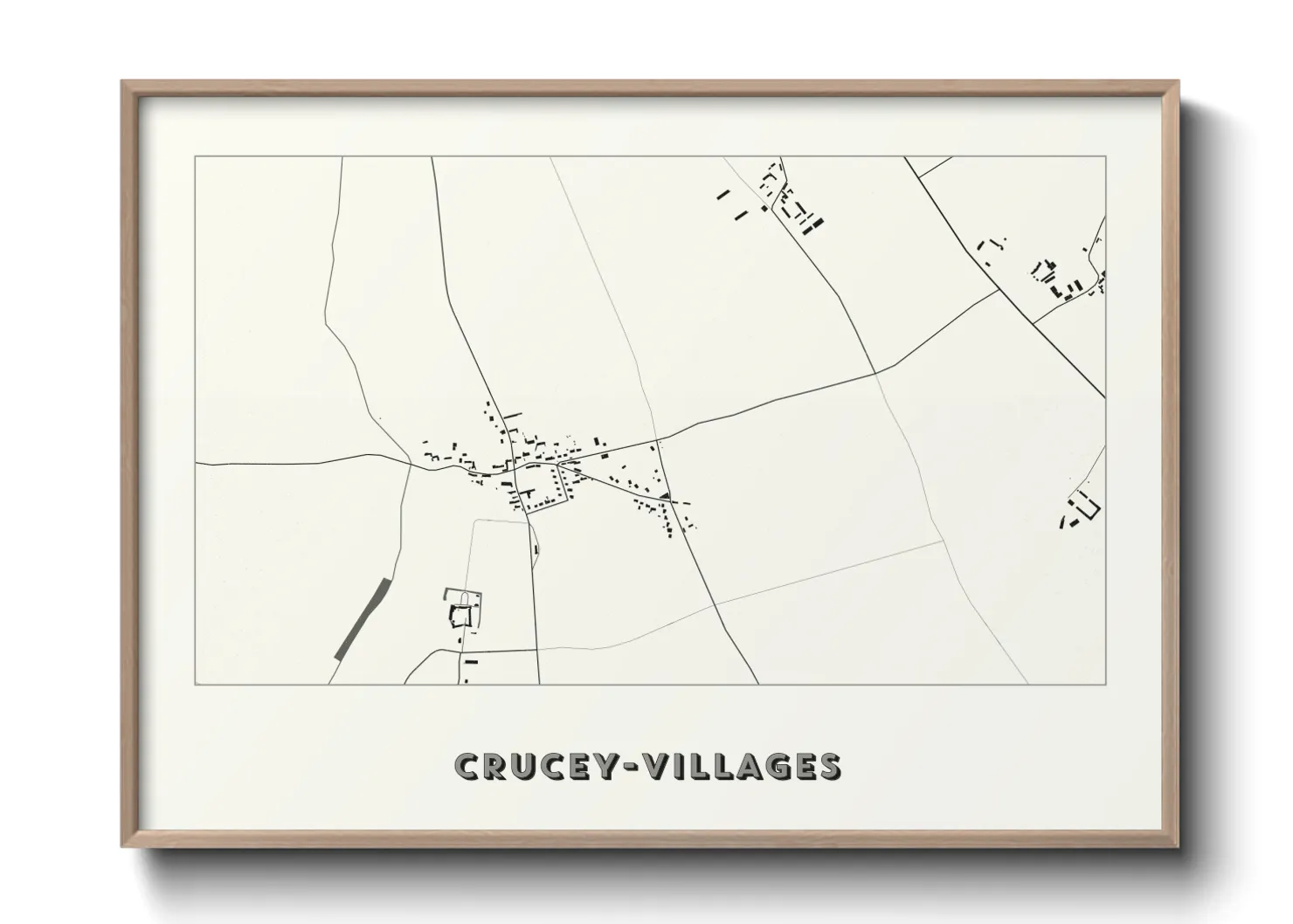 Une affiche de carte sur Crucey-Villages