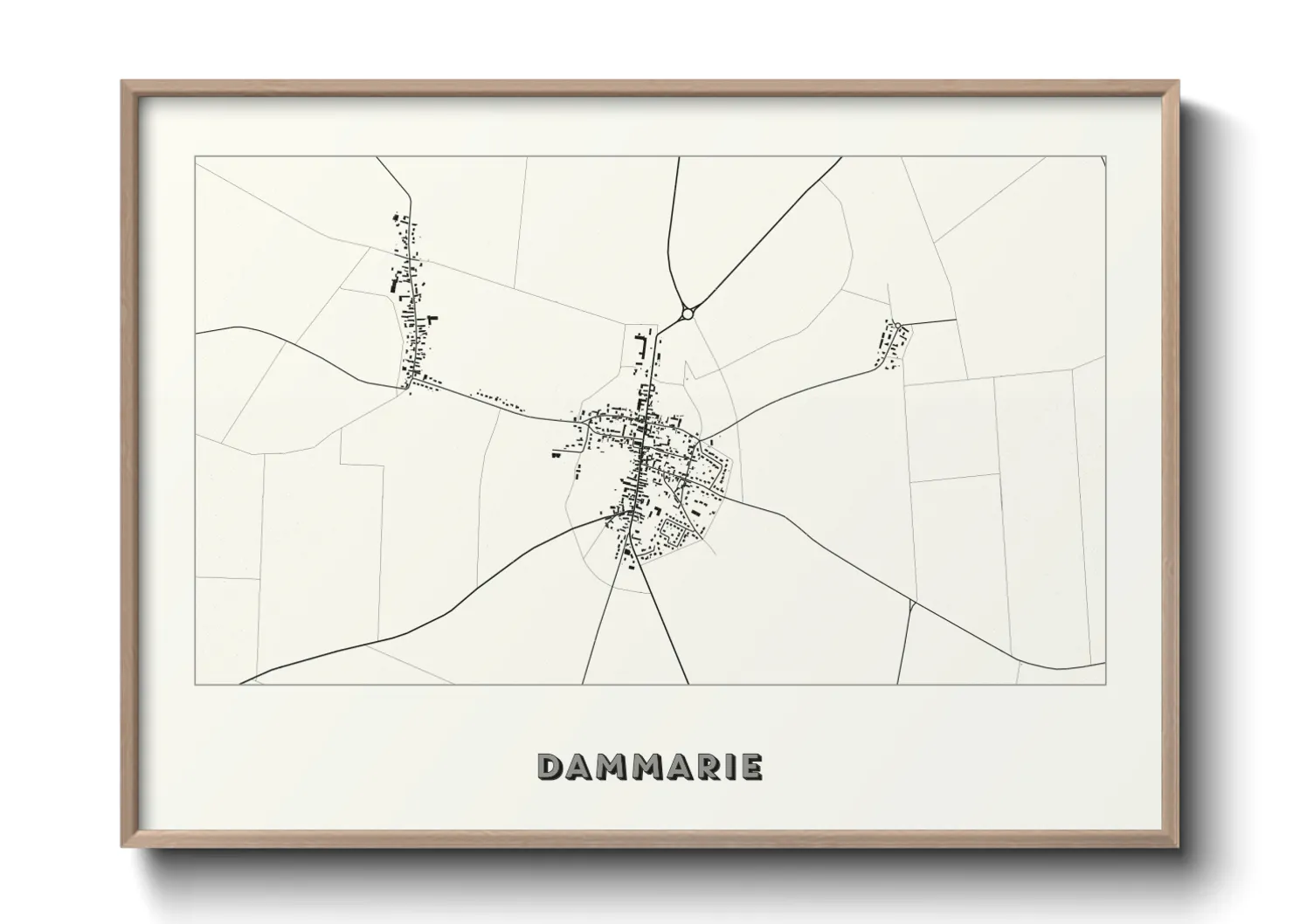 Une affiche de carte sur Dammarie