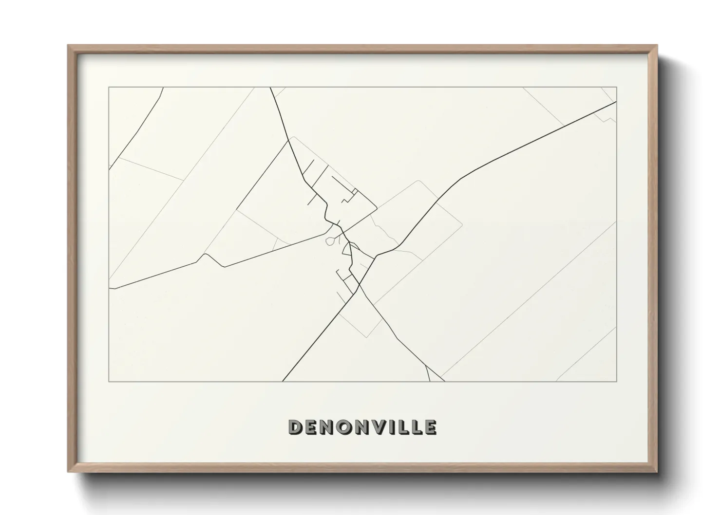 Une affiche de carte sur Denonville