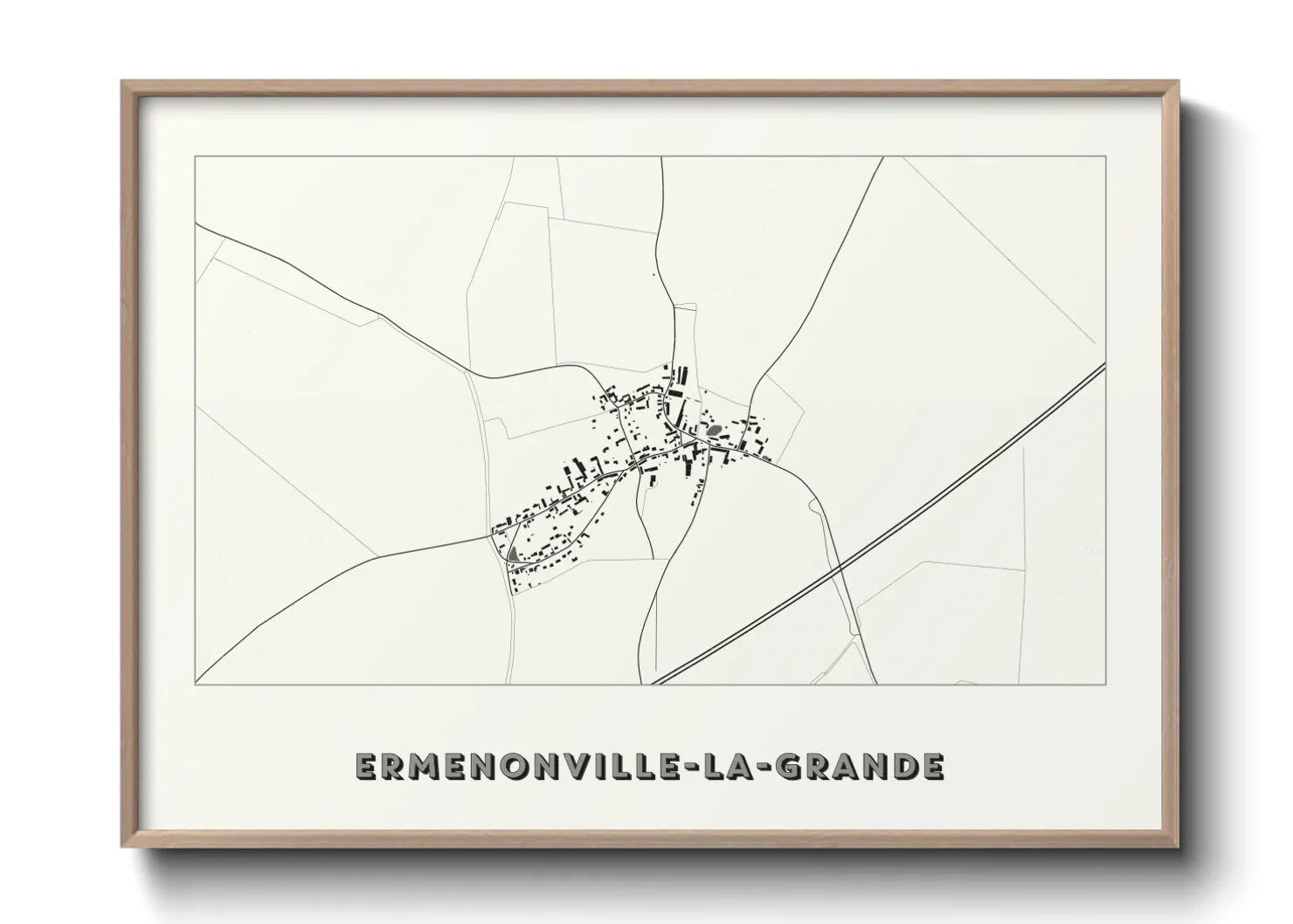 Une affiche de carte sur Ermenonville-la-Grande