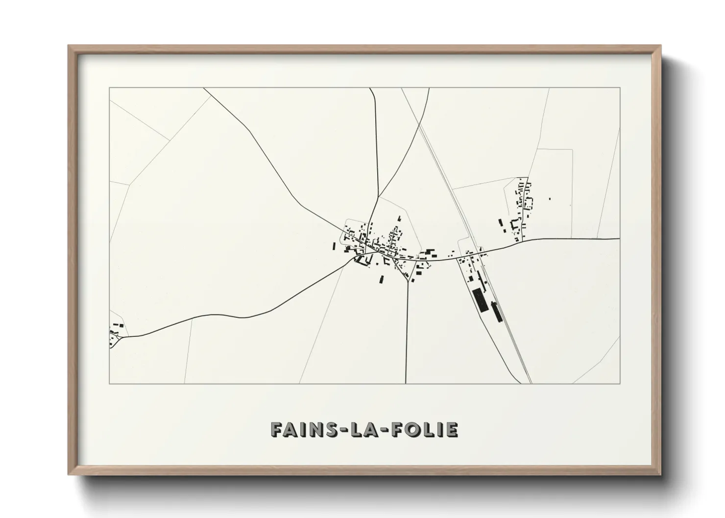 Une affiche de carte sur Fains-la-Folie