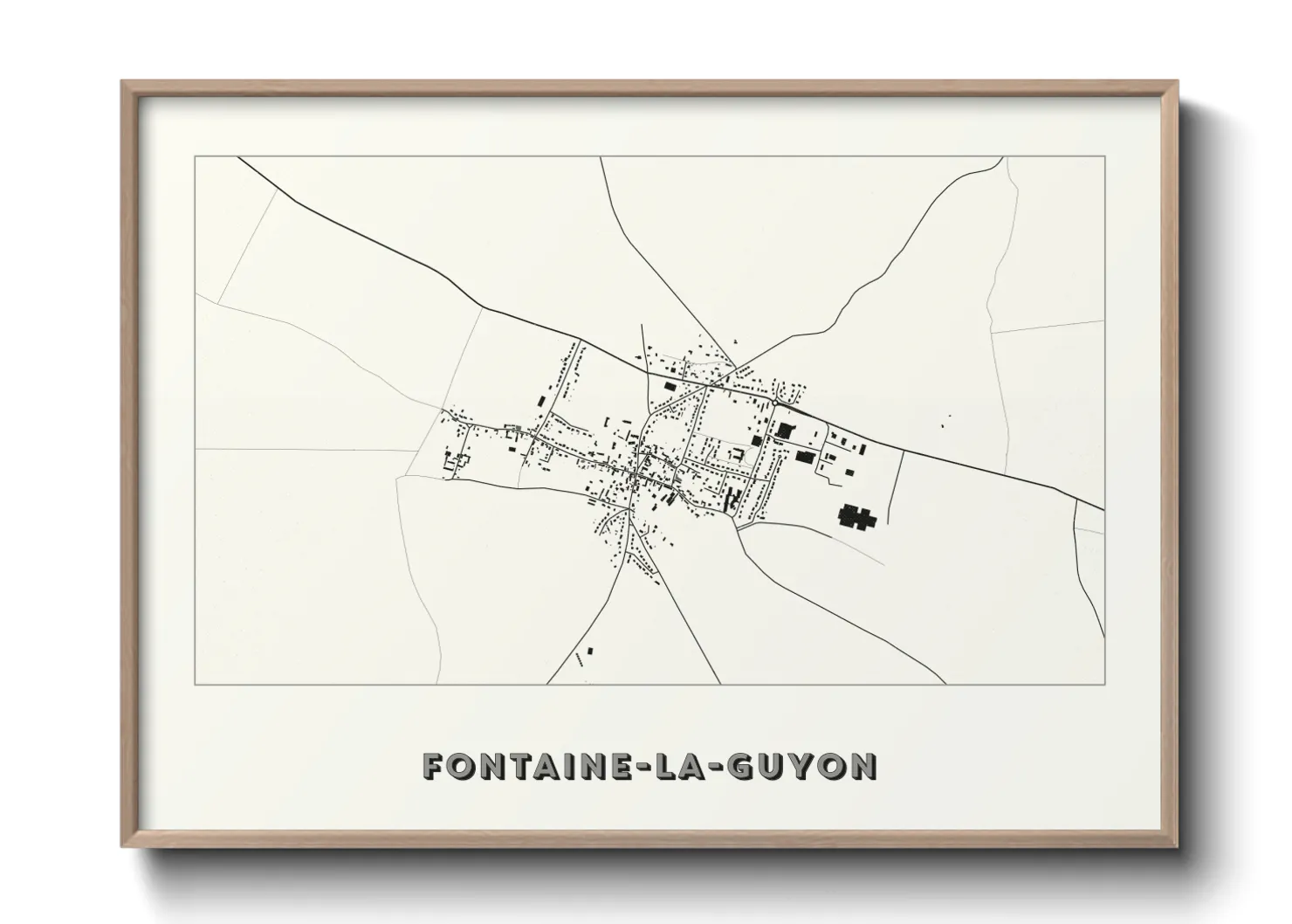 Une affiche de carte sur Fontaine-la-Guyon