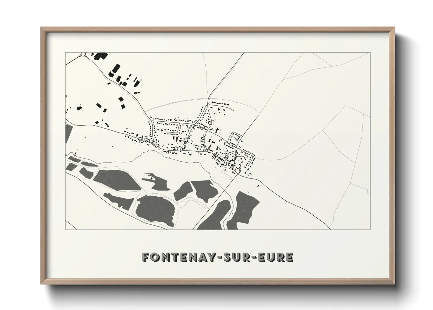 Une affiche de carte sur Fontenay-sur-Eure