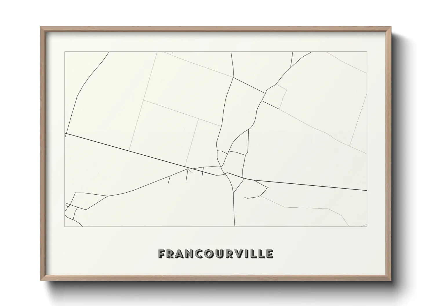 Une affiche de carte sur Francourville