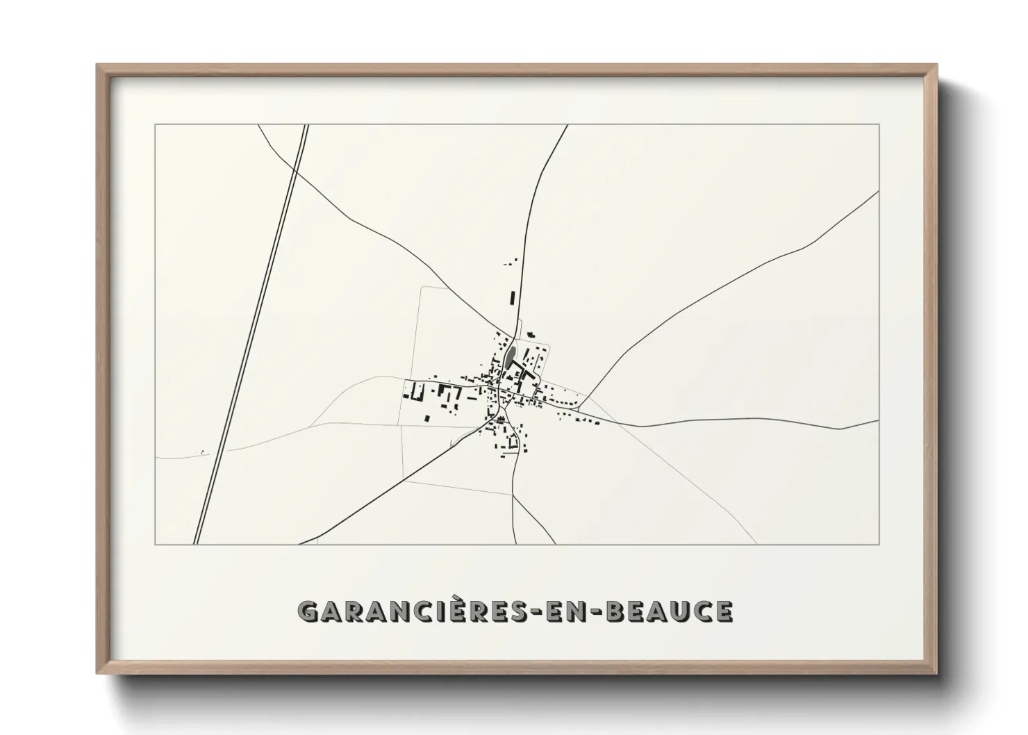 Une affiche de carte sur Garancières-en-Beauce