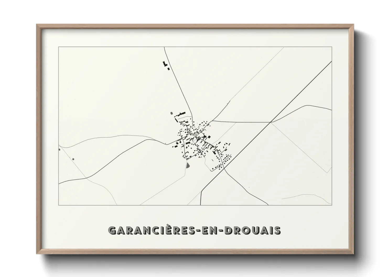 Une affiche de carte sur Garancières-en-Drouais