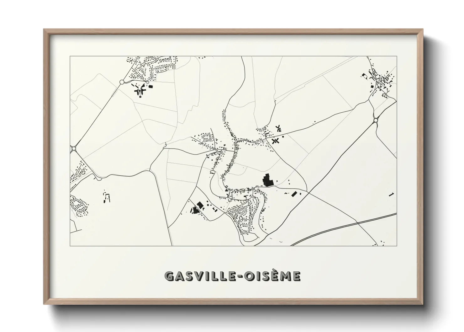 Une affiche de carte sur Gasville-Oisème